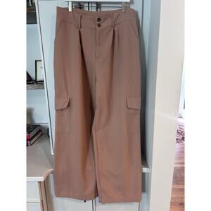 And Now This‎ Woman's Pleated Double Button Wide Leg pants cargo pockes Size XXL